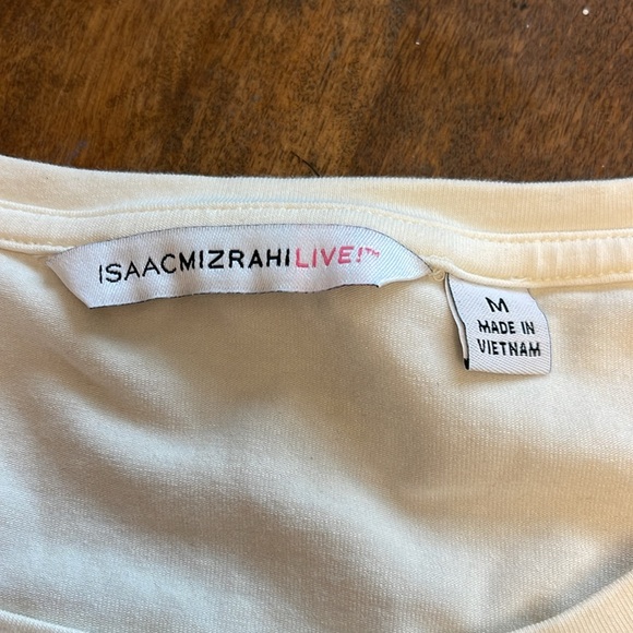 ☃️Isaac Mizrshi oversized 3/4 sleeves soft cream top - Picture 6 of 11